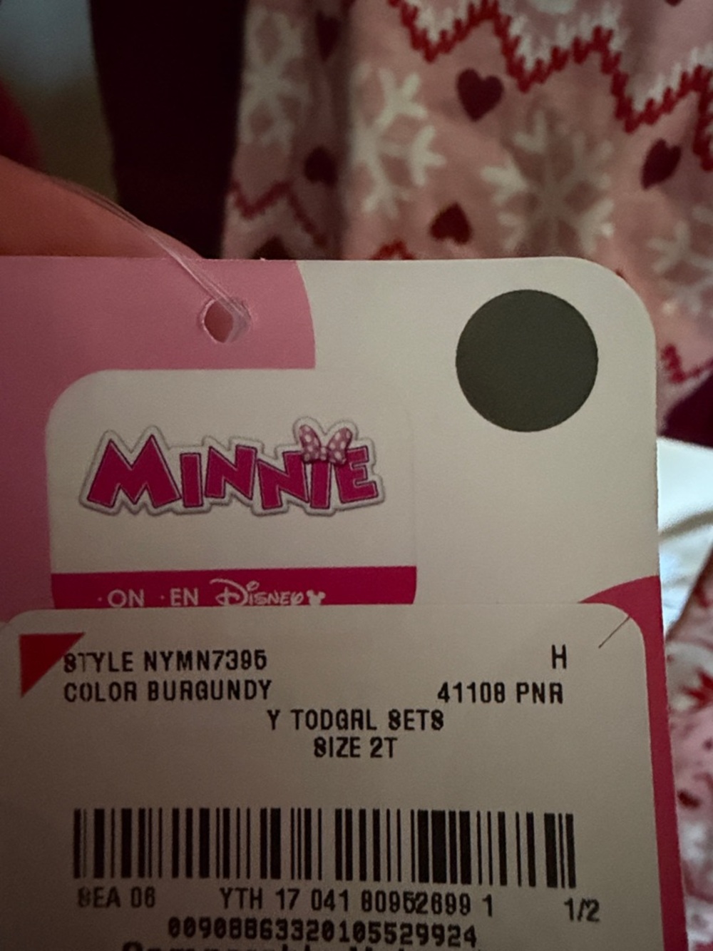 Carter's Red Minnie Mouse Sweater & Pink Patterned Pajama Leggings - Picture 3 of 3